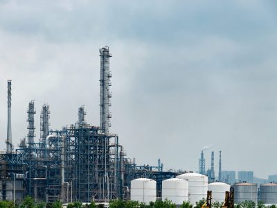 Industrial plant wit blue sky